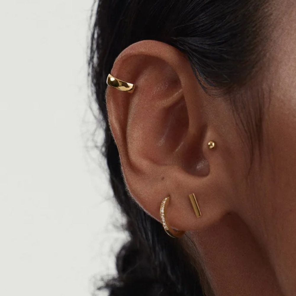 Mejuri 14K Solid Real Yellow Gold Flat Back Threaded with 14K Backing